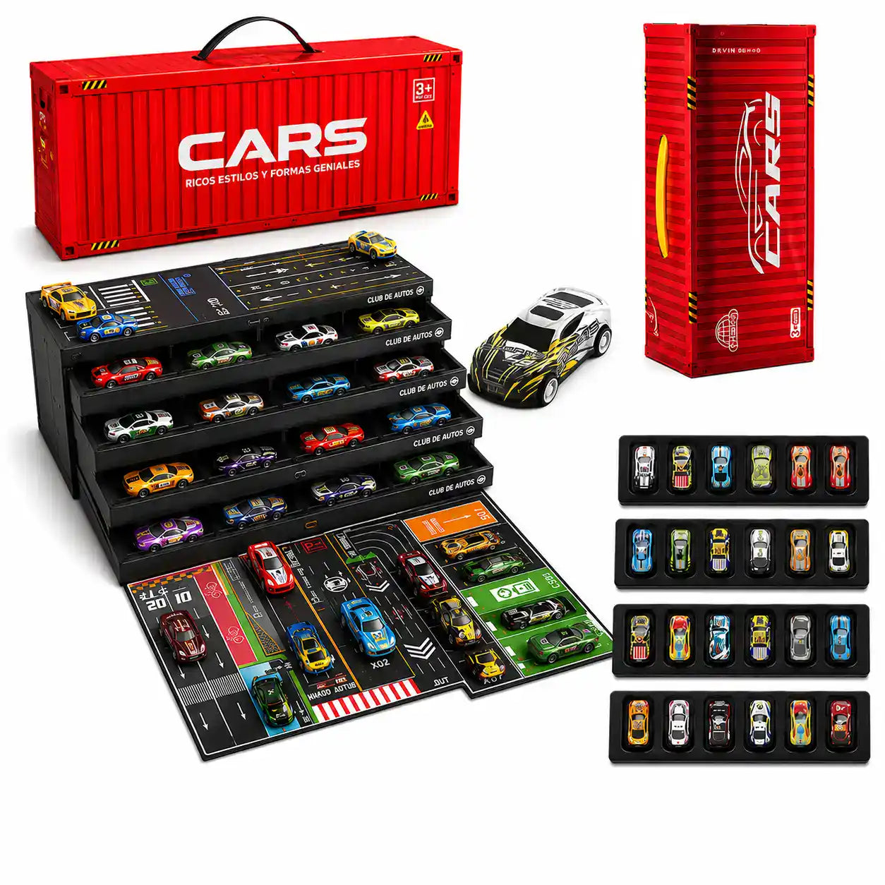 CAR SET 48 MINI AUTOS Y CONTENEDOR 🏎️🔥