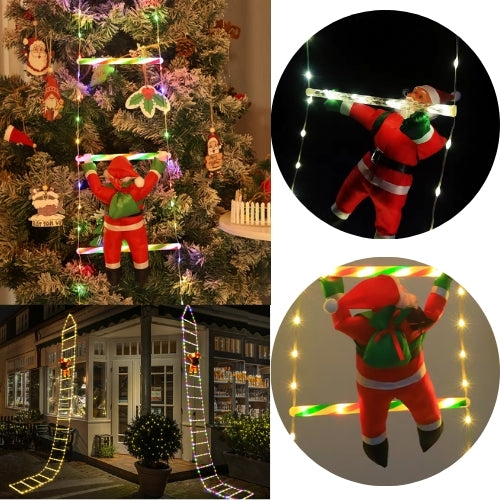 ESCALERA NAVIDEÑA LED DE 1 METRO + PAPÁ NOEL DE 30CM