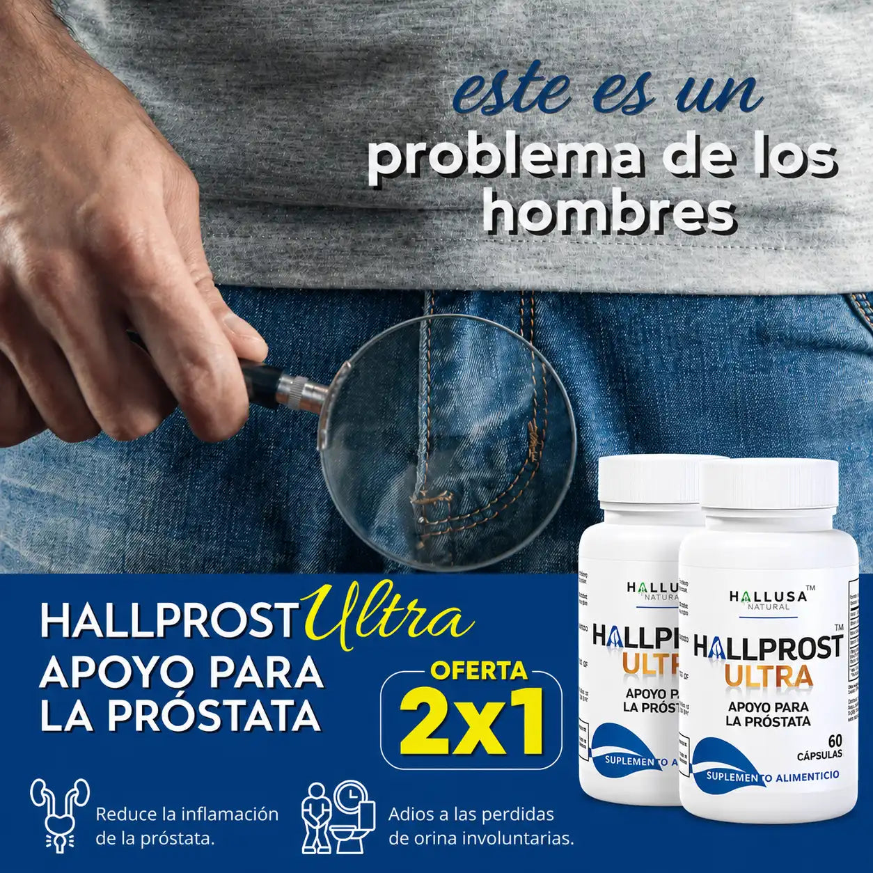 HALLPROST ULTRA® 2x1 | Recupera la salud de tu próstata en menos de 2 semanas 📆