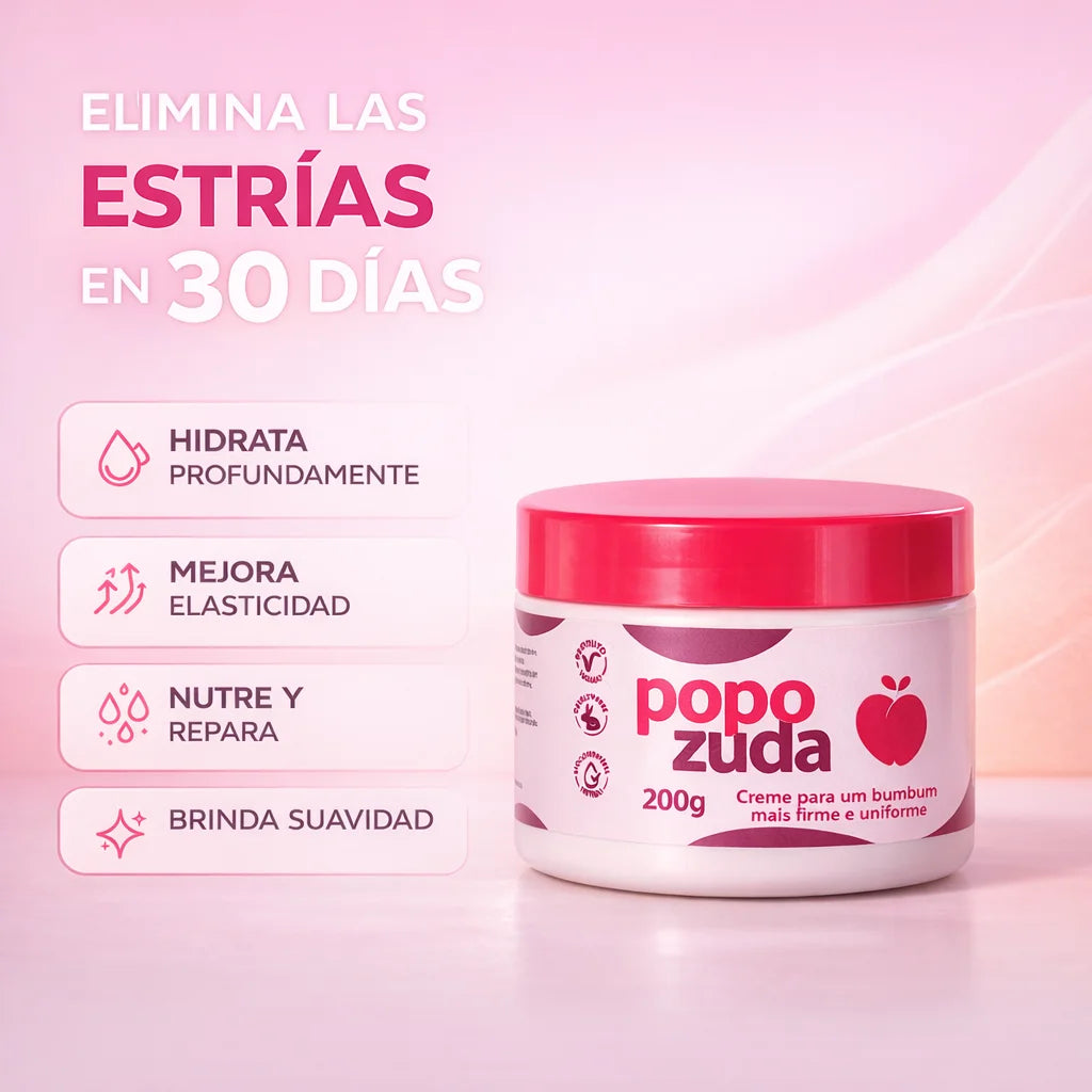 POPOZUDA® | Crema corporal reafirmante, mejora visiblemente la firmeza, textura y apariencia de glúteos, muslos y caderas ✨