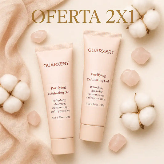 QUARXERY® 2x1 🧴- Gel exfoliante antimanchas + Guia cuidado de zonas oscuras y rutina aclarante