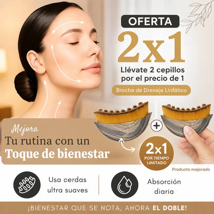 BROCHA FACIAL DRENAJE LINFÁTICO 2x1 | Devuelve el contorno y la suavidad a tu rostro ✨