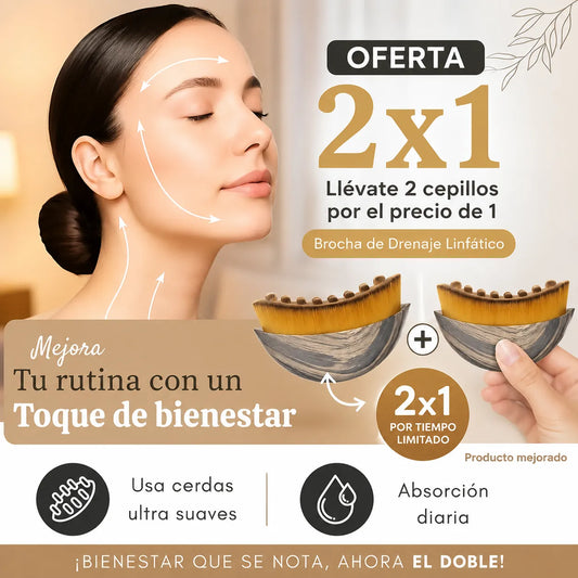 BROCHA FACIAL DRENAJE LINFÁTICO 2x1 | Devuelve el contorno y la suavidad a tu rostro ✨