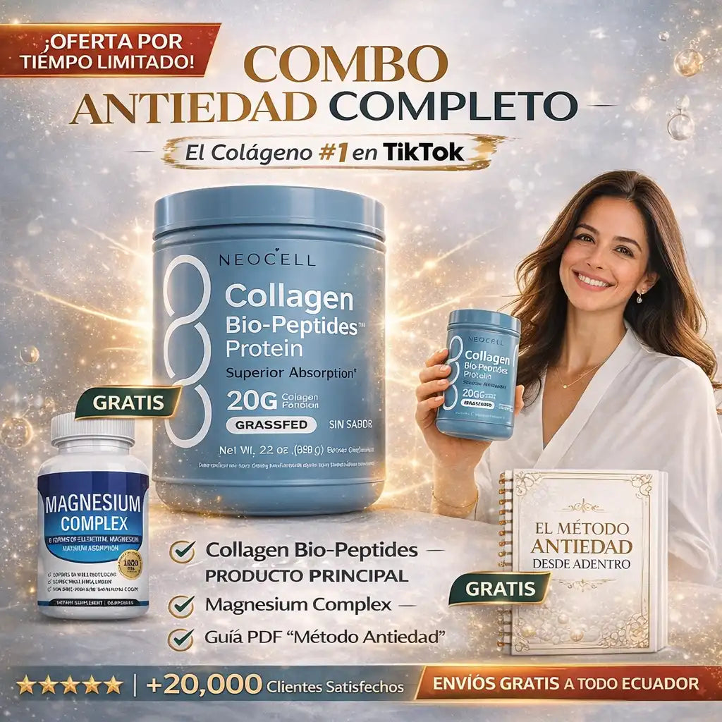 COMBO ANTIEDAD | Colágeno 5 en 1 + Magnesium Complex + Guía Gratis El Método Antiedad ✨