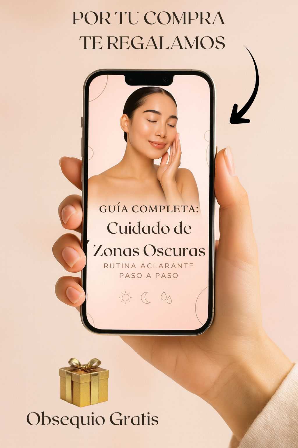 QUARXERY® 2x1 🧴- Gel exfoliante antimanchas + Guia cuidado de zonas oscuras y rutina aclarante