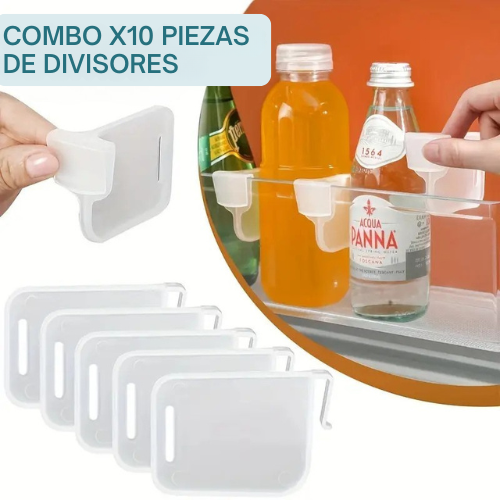 PACK X 10 DIVISORES ORGANIZADORES DE NEVERA