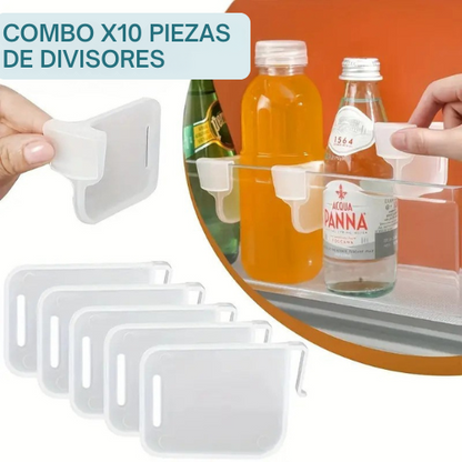 PACK X 10 DIVISORES ORGANIZADORES DE NEVERA