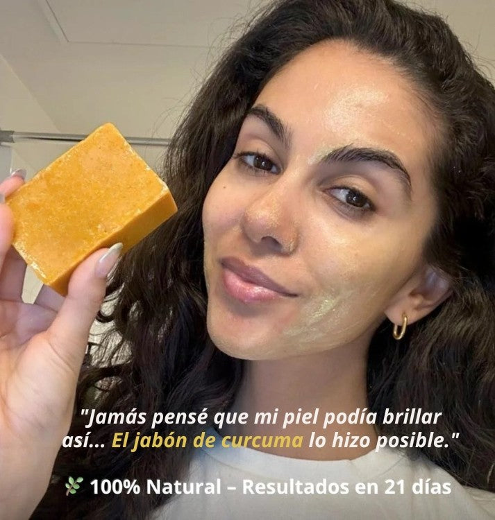 JABON ARTESANAL DE CURCUMA 2x1 - Rutina fácil que remueve manchas en la piel 🧼