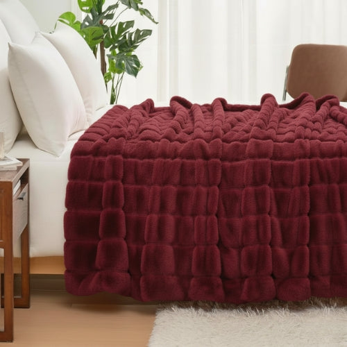 COLCHA QUEEN PIEL DE CONEJO - Paga 1 y lleva 2 colchas ultra suaves