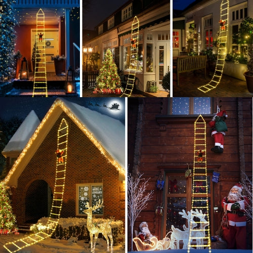 ESCALERA NAVIDEÑA LED DE 1 METRO + PAPÁ NOEL DE 30CM